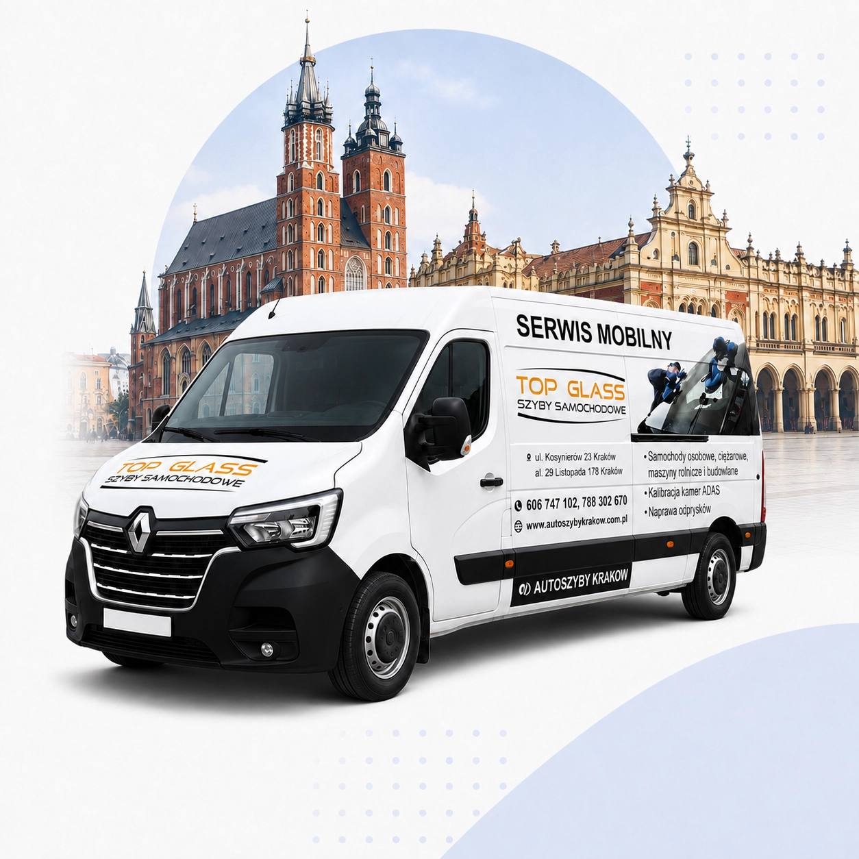 Mobilna wymiana szyby samochodowej z dojazdem w Krakowie